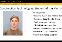CTE Student of the Month